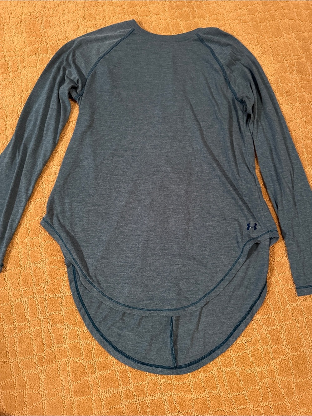 Under Armour Blue Long Sleeve Curved Hem Performance Top